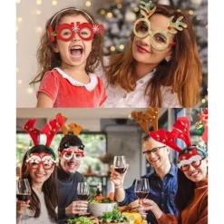 Julepynt - Julefestbriller - Juleglimmerpynt - Brilleindfatninger - Unisex - Julefestdekorationer - Gaver