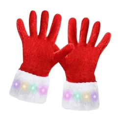 Jule-Røde Handsker Julemandshandsker Behagelige Lysende Handsker Til Juletemafest Klædning Op Kostume Tilbehør Red Adult