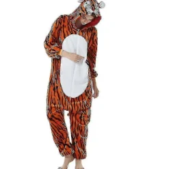 Jumping Tiger Langærmet Onesie Mænd Kvinder Flannel Varm Panda Pyjamas Onepiece Voksen Dyrepyjamas Onesies L (Højde 168-178CM) Jumping Tiger Jumping Tiger L (Height 168-178CM) | Fyndiq