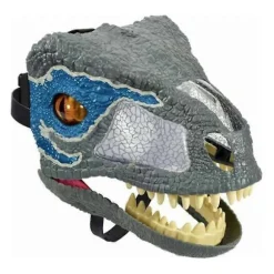 Jurassic World Dinosaur Cosplay Maske Med Bevægelig Mund (LGL)-FS- Grey Blue