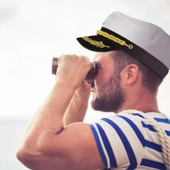 Justerbar sømandshat til voksne, kaptajnhat, cosplay, sømandsskib, bådkaptajnhat til sømand, flåde, marineadmiral