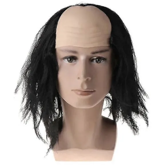 Kal paryk Halloween Parykker Skaldet Hoved Maskerade Kostumefest Sjov Cosplay Prop Sort