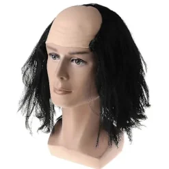 Kal paryk Halloween Parykker Skaldet Hoved Maskerade Kostumefest Sjov Cosplay Prop Sort