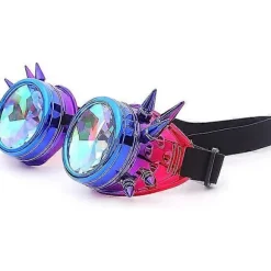 Kalejdoskop Steampunk Rave Briller med Regnbue Krystal Glaslinse