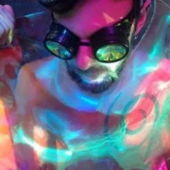 Kalejdoskop Steampunk Rave Briller med Regnbue Krystal Glaslinse