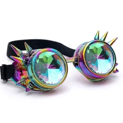 Kalejdoskop Steampunk Rave Briller Briller Med Regnbue Krystal