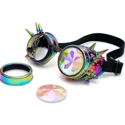 Kalejdoskop Steampunk Rave Briller Briller Med Regnbue Krystal