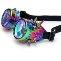 Kalejdoskop Steampunk Rave Briller Briller Med Regnbue Krystal