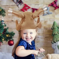 Kalkun Thanksgiving Hat Bevæger sig med Musik Nyhed Kogt Kylling Fugl Julemand Fancy Dress