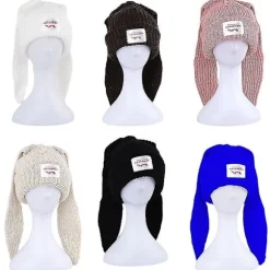 Kanin Langøre Hat Strikket Hat Varmt Hætte Unisex Hætte Beanie Langøre Hat Bunnyhat