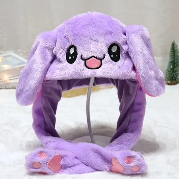 Kaninhat Hoppende Kaninhat med Bevægelige Ører Sjov Plys Hat Børnedagsgave pink pink