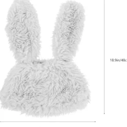 Kaninhat, Kaninører, Sjov Plys Hat, Pelskaninhat, Dyrehat, Festfotorekvisit White
