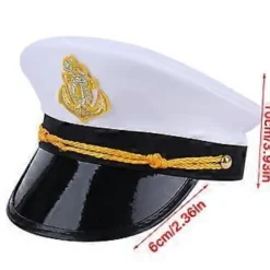 Kaptajn Hat Voksen Yacht Båd Hat Marine Officer Hat Voksen Navigationshovedbeklædning til Strandferier og Picnic gylden stor pil golden big arrow