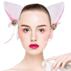 Katte Kostume Cosplay Plys Hovedbeklædning Clip Øre Butterfly Hale Handsker Sæt (FMY) White