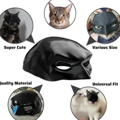 Katteflagermusmaske, Katteflagermus Cosplay Hat, Flagermusmaske til Kat, Flagermuskat Avenger Maske, Batcat Halloween Kostumer, Passer til de fleste katte M | Fyndiq