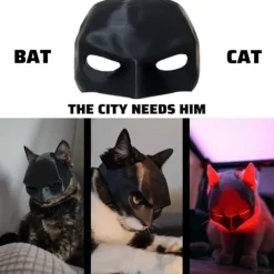 Katteflagermusmaske, Katteflagermus Cosplay Hat, Flagermusmaske til Kat, Flagermuskat Avenger Maske, Batcat Halloween Kostumer, Passer til de fleste katte M | Fyndiq