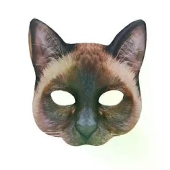 Kattemaske Halloween Halvt Ansigt Naturtro Kattemaske Fest Spille Kostume Rekvisitter Dyrefestmaske Unisex Cosplay Festrekvisitter D A4