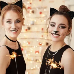 Katteøre Hårbøjle til Kvinder Piger, Halloween Cosplay Kattekostume Hårtilbehør til Voksne Børn_jarx