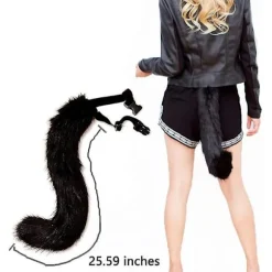 Katteører og Varulv Dyrehale Cosplay Kostume - Perfekt lilla—max purple 50cm