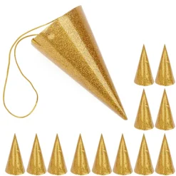 Kegle Fødselsdagshatte Sjove Børn Fest Krone Glitter Party Hat Dekoration Forsyninger Gylden