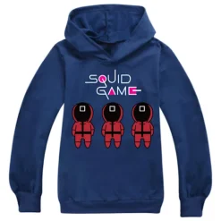 Kids Squid Game Casual Langærmede hætteoverdele Kostume Cosplay 120 cm navy blue 170cm