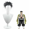 Kimetsu No Yaiba Pillar Stone Gyomei Himejima Cosplay Paryk Syntetiske Parykker + Paryk Hætte
