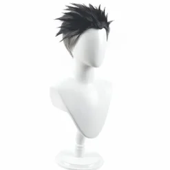 Kimetsu No Yaiba Pillar Stone Gyomei Himejima Cosplay Paryk Syntetiske Parykker + Paryk Hætte
