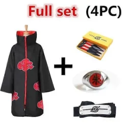 [KK] Akatsuki Uchiha Itachi Cosplay Kostume Halloween Fest Kostumer Barn Voksen Kappe L
