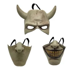 [KK] 【jia】KZQ-Graber Cosplay Maske, Sort Telefonmaske, Gyserfilm, Halloween, Skræmmende Maske, Herrekostumemaske (Lysegrå)