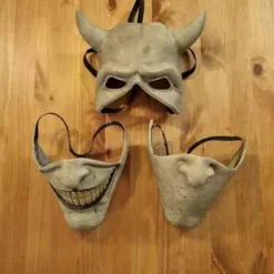 [KK] 【jia】KZQ-Graber Cosplay Maske, Sort Telefonmaske, Gyserfilm, Halloween, Skræmmende Maske, Herrekostumemaske (Lysegrå)