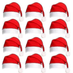 [KK] Julehue 12-pak Plys Nissehuer til Julekostume Julefestartikler Julefestgaver Voksen Cosplay Tilbehør - JV