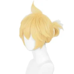 [KK] Paryk Syntetisk Hår Anime Kagamine Rin/len Cosplay Paryk 30cm Kort Guld Gul Parykker Mode Varmebestandig Cosplay Paryk