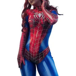 Klassisk Spiderman 3D Bodysuit Kostume Dame Superhelt Jumpsuit Halloween Cosplay Party Maskeradekjole M M M