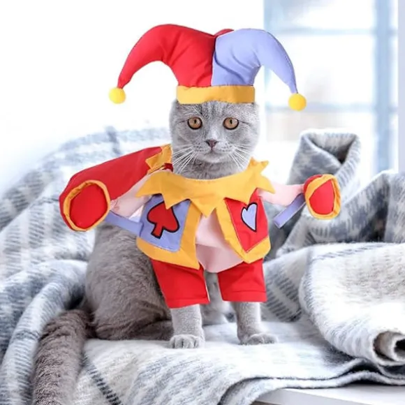 Kæledyr Halloween Kostume Klovn Joker Kostumer til Hund Katte, Sjov Nej