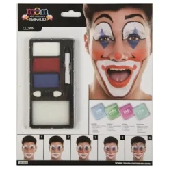 Klovne Makeup Kit - Flerfarvet - Palette med 3 akvareller - Voksen - Indendørs