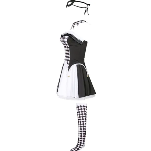Klovnekostume Halloween Kostume Djævel Kostume Cosplay Ternet Harlekin Kostume