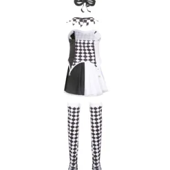 Klovnekostume Halloween Kostume Djævel Kostume Cosplay Ternet Harlekin Kostume