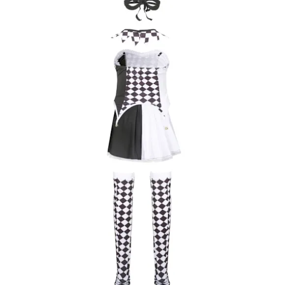 Klovnekostume Halloween Kostume Djævel Kostume Cosplay Ternet Harlekin Kostume