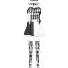 Klovnekostume Halloween Kostume Djævlekostume Cosplay Ternet Harlekin Kostume