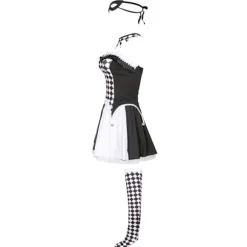 Klovnekostume Halloween Kostume Djævlekostume Cosplay Ternet Harlekin Kostume