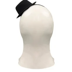Klovnemaske Ond Blodig Mund med Sort Hat Uhyggelig Morder Joker Maske Halloween Cosplay Kostumefest Rekvisitter(Hvid)