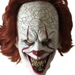Klovnmaske i Latex - Gyser Cosplay Rekvisit Halloween Voksen