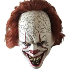 Klovnmaske i Latex - Gyser Cosplay Rekvisit Halloween Voksen