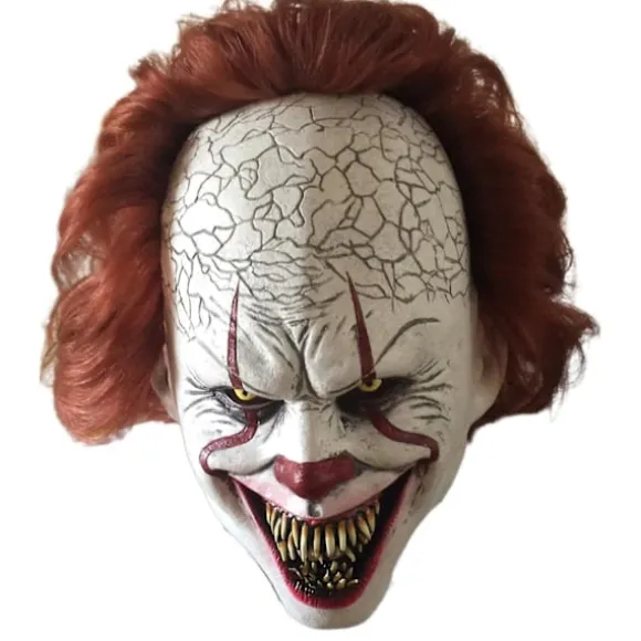 Klovnmaske i Latex - Gyser Cosplay Rekvisit Halloween Voksen