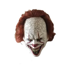 Klovnmaske i Latex - Gyser Cosplay Rekvisit Halloween Voksen