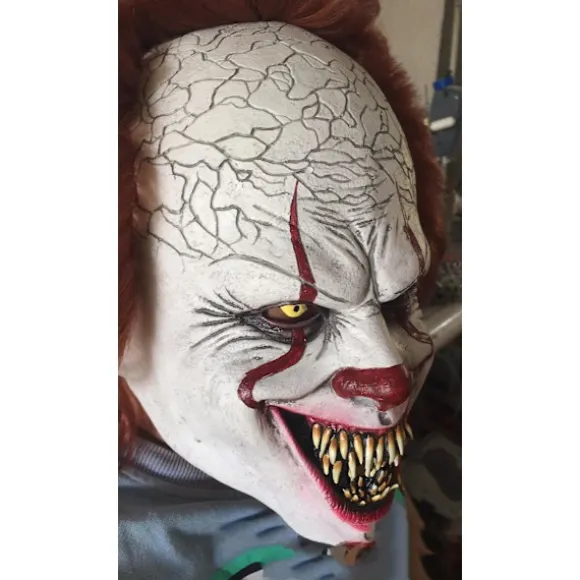 Klovnmaske i Latex - Gyser Cosplay Rekvisit Halloween Voksen