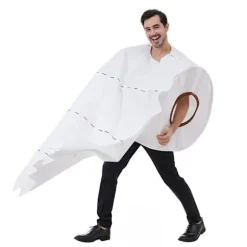 Kæmpe Toiletrulle Kostume til Voksne Halloween 69.5*78CM