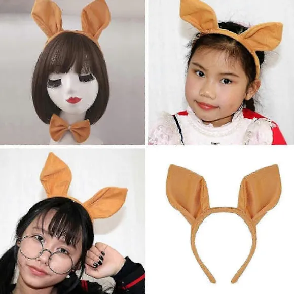 Kænguru Kostume Tilbehør Sæt Kænguru Ører Hårbøjler, Sløjfer, Næse, Handske Hale Tilbehør Kænguru Kostume Småbørn kangaroo ears