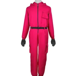 Kompatibilitet med Squid Game Kostume / Udklædning - Cosplay Suit Rød Rød Red M