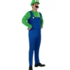 Kompatibilitet med Super Mario Luigi Kostume Voksen Barn Fancy Dress Outfit Tøj _l Luigi Grøn Mænd L